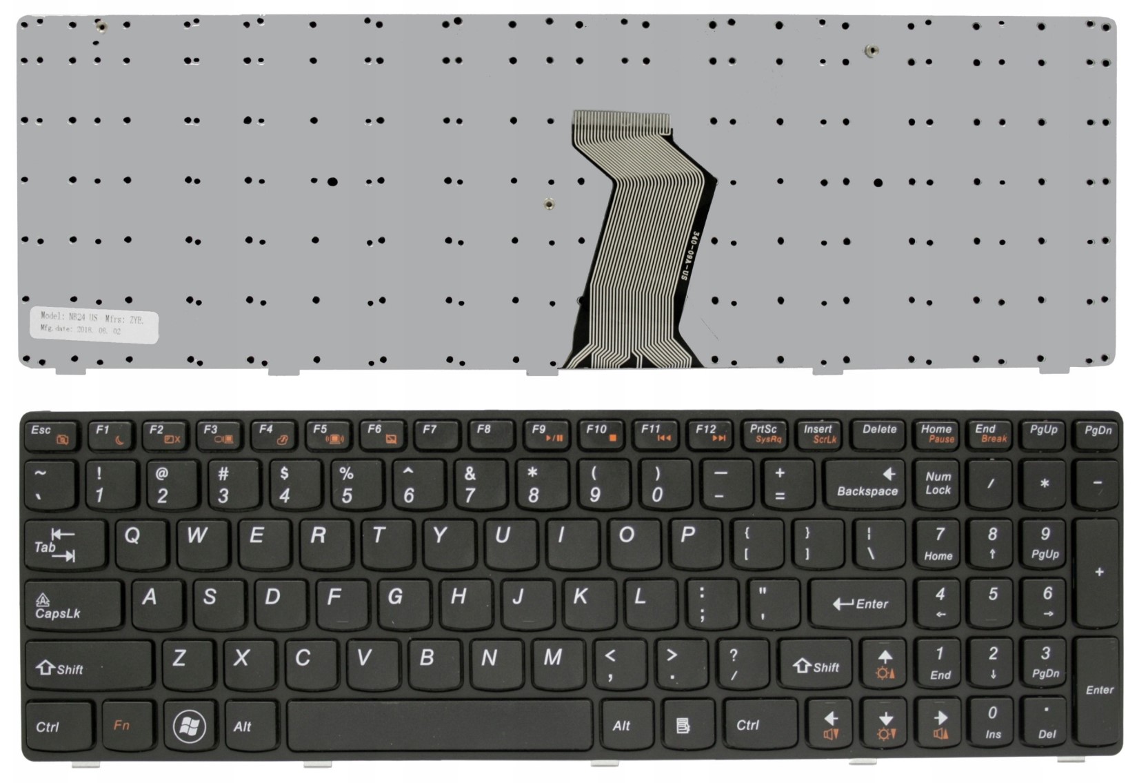 Klávesnica na notebook Lenovo G580 G585 P580 P585 Z580 Z585  + darček k produktu + SK polepy Farba: Čierna, Rozloženie znakov: Anglické US