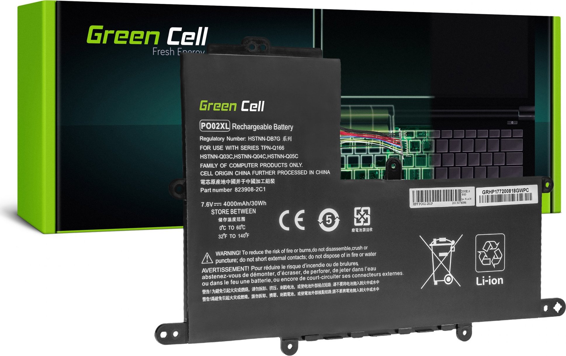 Batéria do notebooku PO02XL pre HP Stream 11 Pro G2 G3 G4 G5, HP Stream 11-R020NW 11-R021NW 11-Y000NW 11-Y002NW