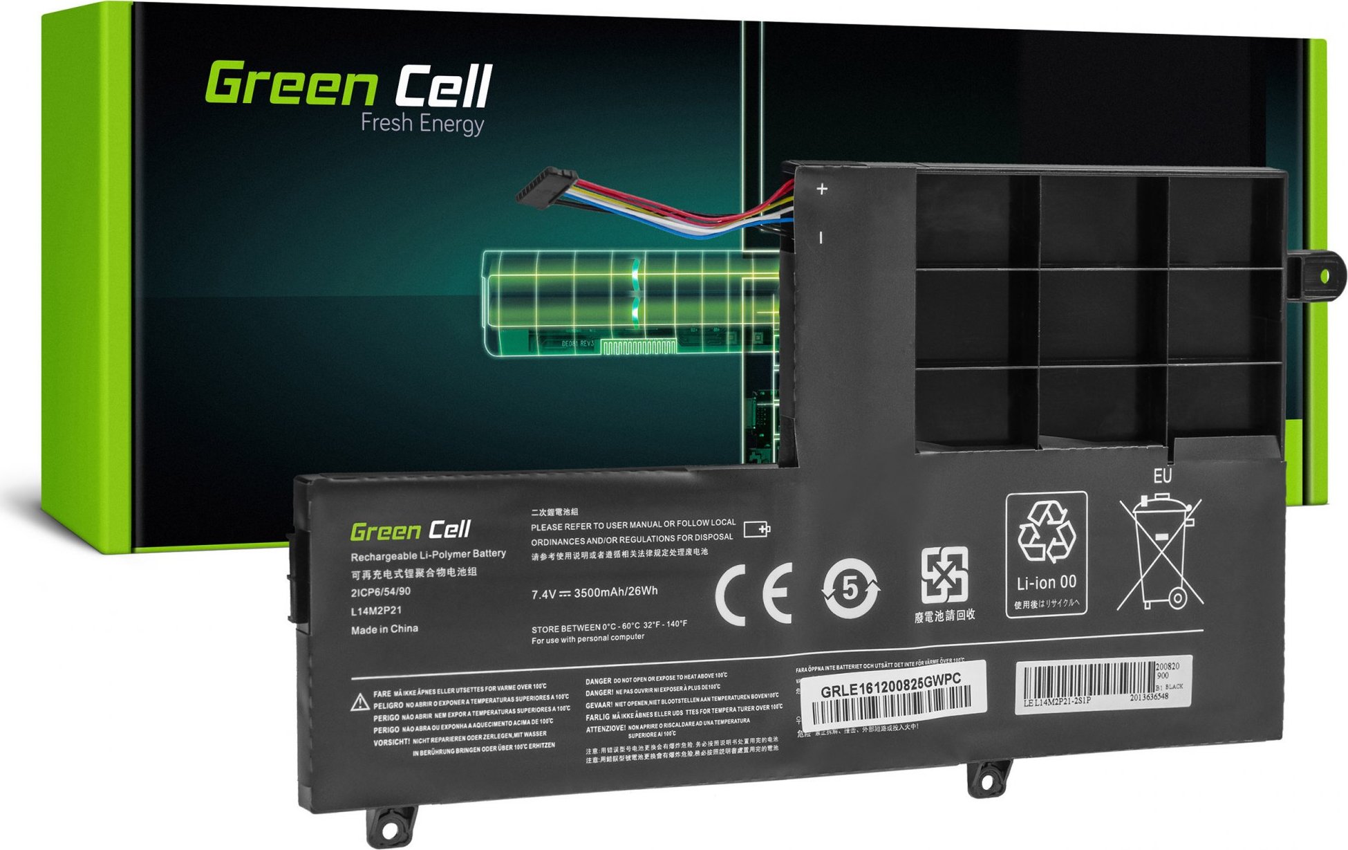 GREEN CELL Batéria do notebooku pre Lenovo Yoga 500-14 500-14IBD 500-14ISK 500-15 500-15IBD 500-15ISK