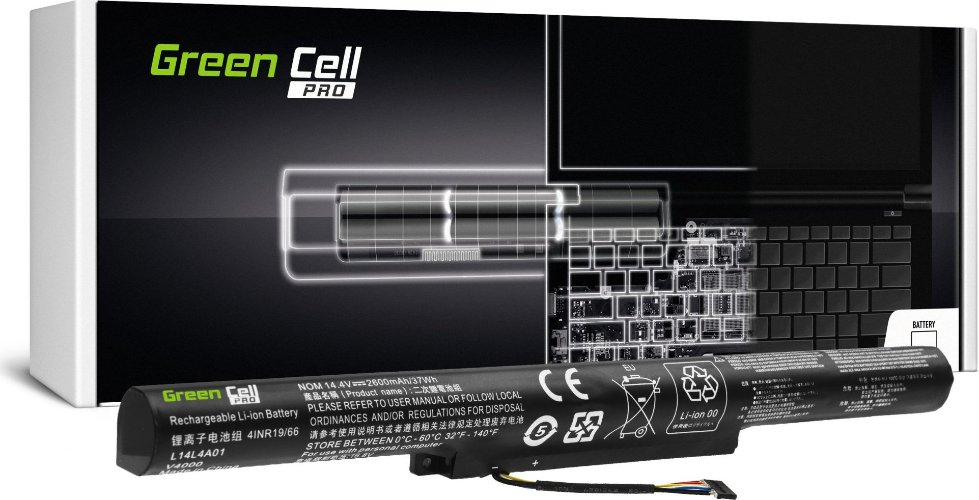 GREEN CELL Batéria do notebooku PRO L14L4A01 pre Lenovo Z51 Z51-70 IdeaPad 500-15ISK
