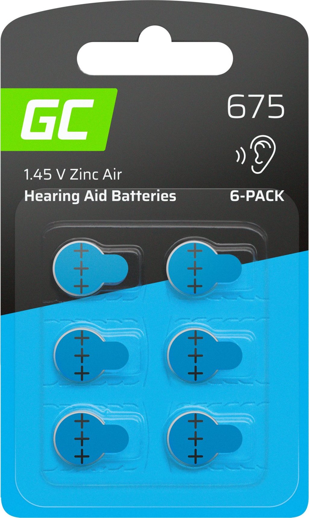 6 x batéria do načúvacieho prístroja / zinkovo-vzduchová GC 675 P675 PR44 ZL1