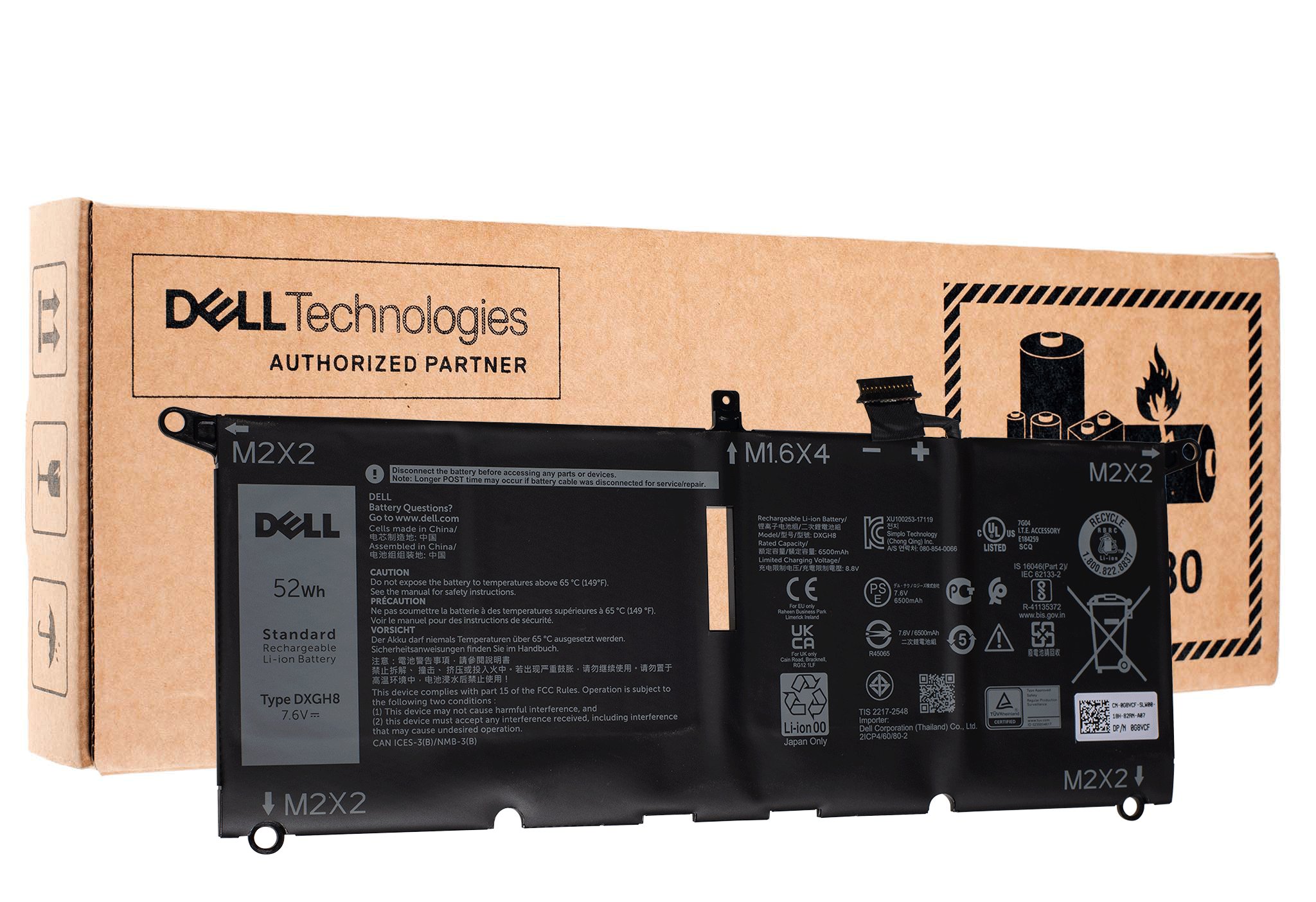 Originál Batéria DXGH8 pre Dell XPS 13 9370 9380, Dell Inspiron 13 3301 5390 7390, Dell Vostro 13 5390