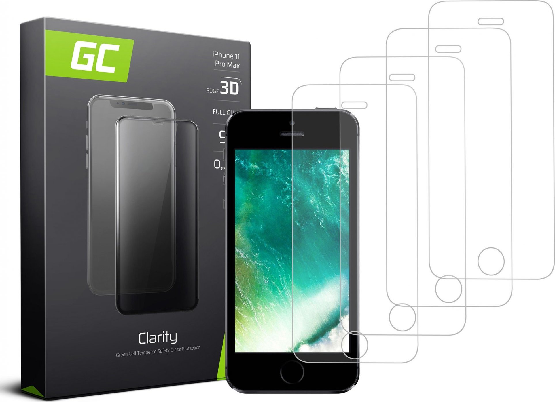 4x Ochranné sklo GC Clarity pre Apple iPhone 5 / 5S / 5C / SE