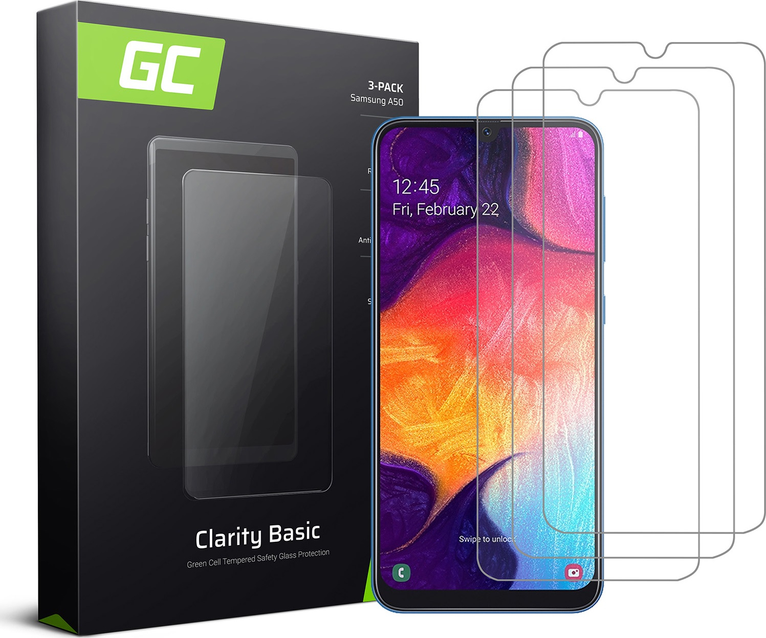 GREEN CELL 3x Ochranné sklo GC Clarity pre Samsung Galaxy A50