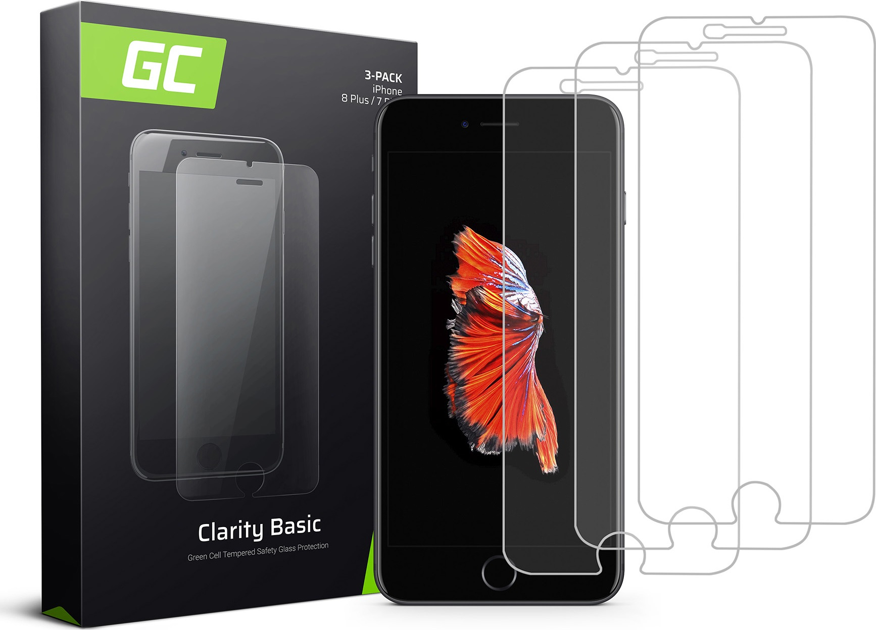 3x Ochranné sklo GC Clarity pre Apple iPhone 6 Plus / 6S Plus / 7 Plus / 8 Plus