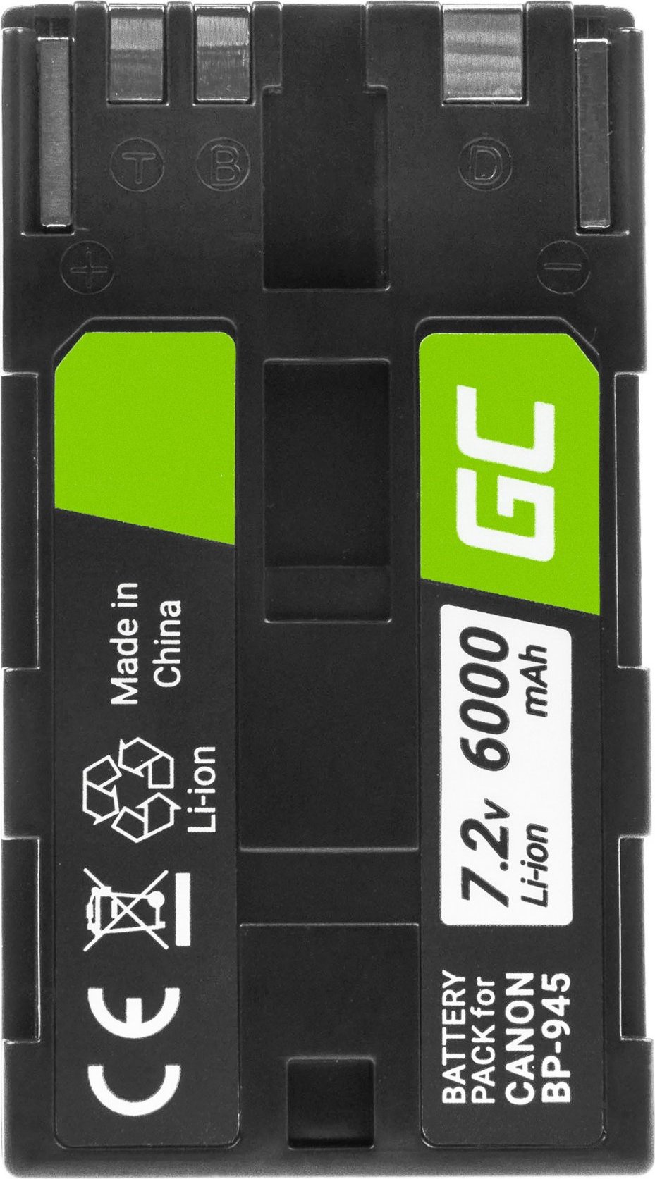GREEN CELL Batéria BP-945 BP-911 do fotoaparátu Canon ES50 ES55 ES60 ES65 ES75 ES7000V G10 DM-XL1 Full Decoded, 7.2V 6000mAh