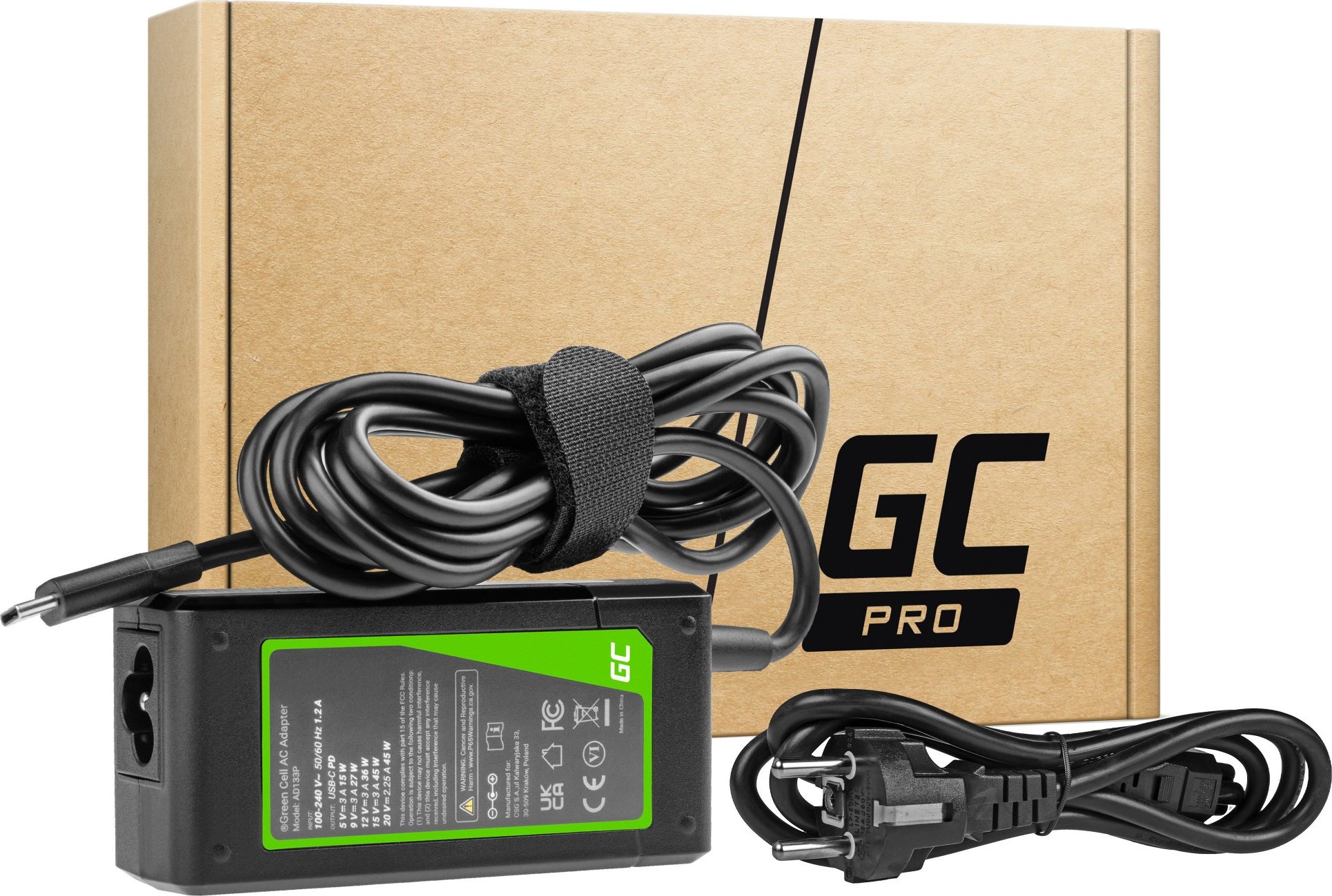 Nabíjačka Green Cell USB-C 45W pre notebooky, tablety a mobilné telefóny