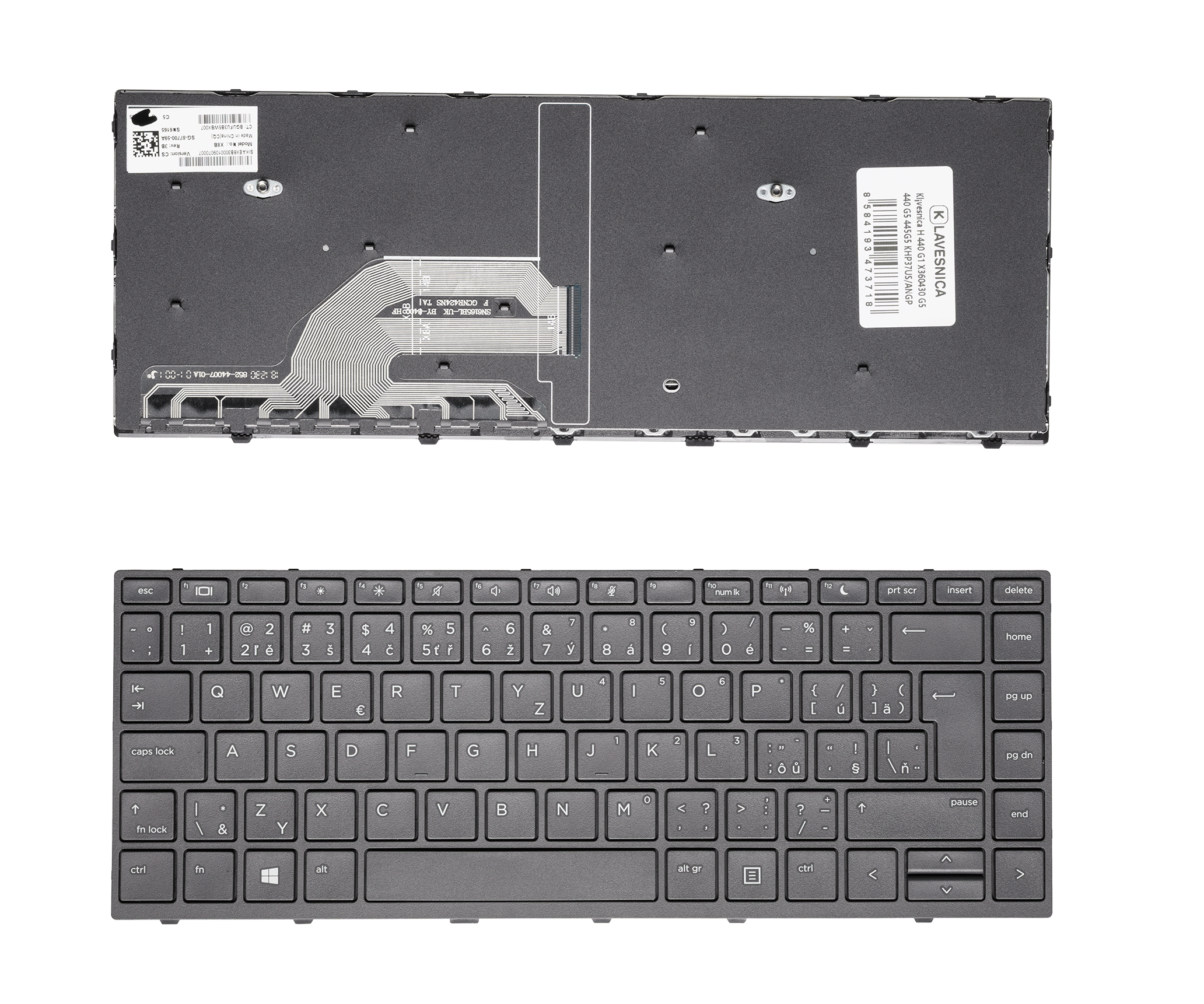 Klávesnica  HP 440 G1 X360 430 G5 440 G5 445 G5  Darček k produktu + SK polepy Farba: Čierna, Podsvietenie: Nie, Rozloženie znakov: SK/CZ