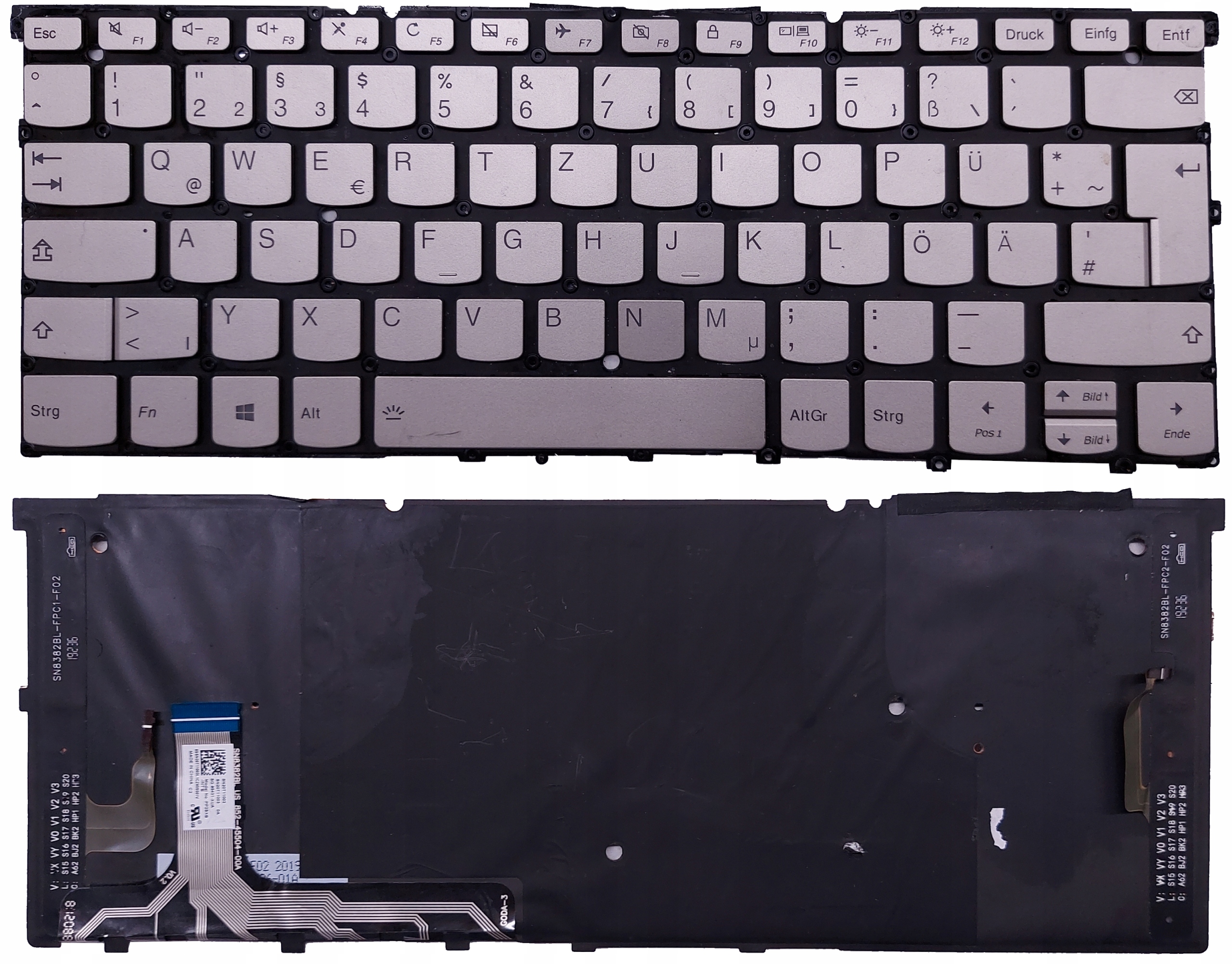Klávesnica Lenovo YOGA S940-14IWL S940-14IIL  Darček k produktu + SK polepy Farba: Strieborná, Podsvietenie: Áno, Rozloženie znakov: Anglické UK