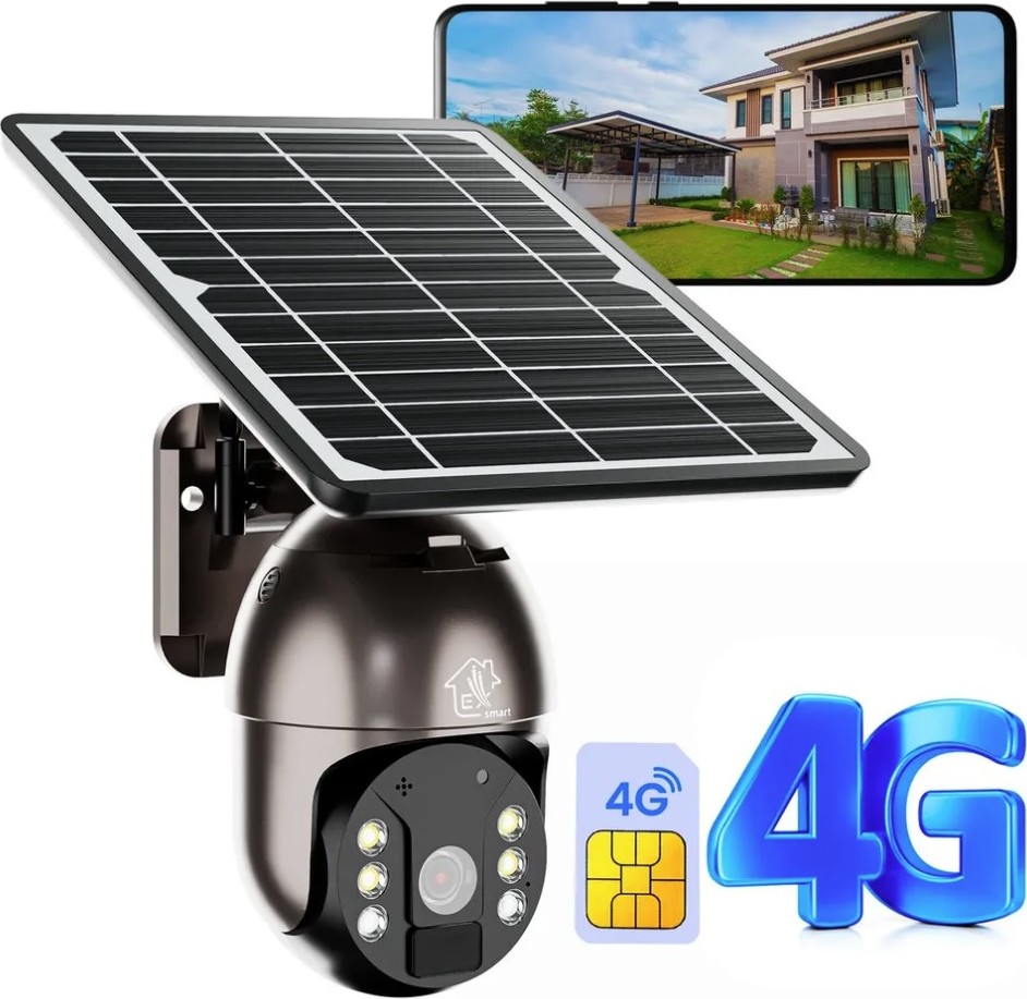 IP Kamera so solárnym panelom 8W |1080p | IP66 | 4x 18650 batérie | Extralink Mystic 4G PTZ