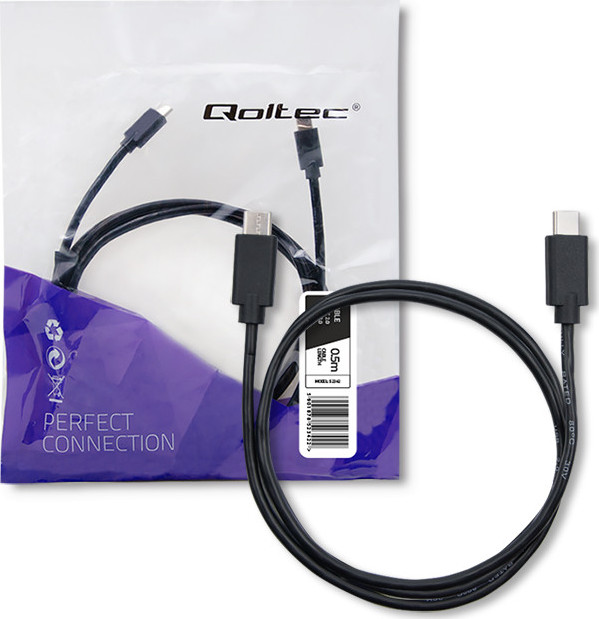 Kábel USB-C 2.0 | USB-C 2.0  | 0,5 m | čierny