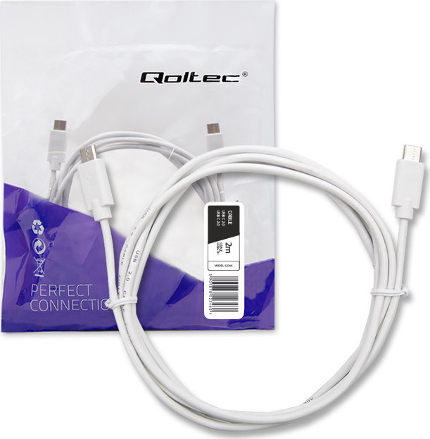 Kábel USB-C 2.0 | USB-C 2.0 | 2 m | biely