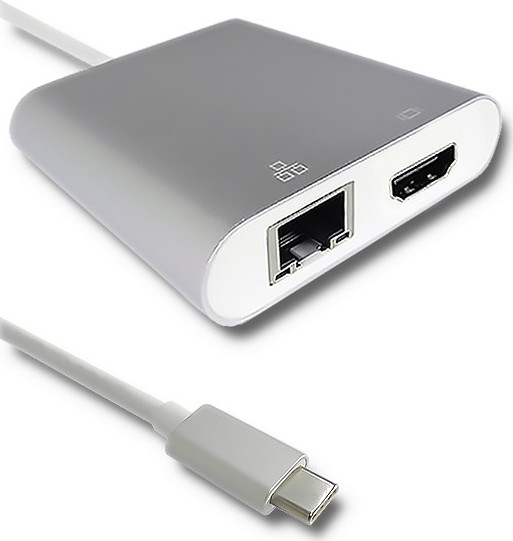 Qoltec Adaptér USB-C 3.1 | HDMI A + USB-A 3.0 + RJ45 + PD