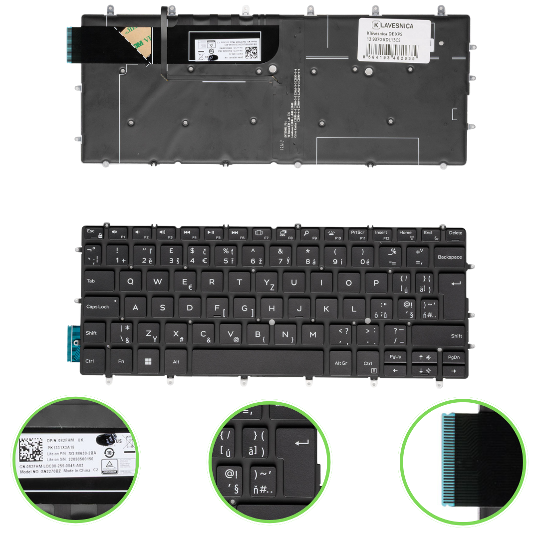 Klávesnica Dell XPS 13 9370  + darček k produktu + SK polepy