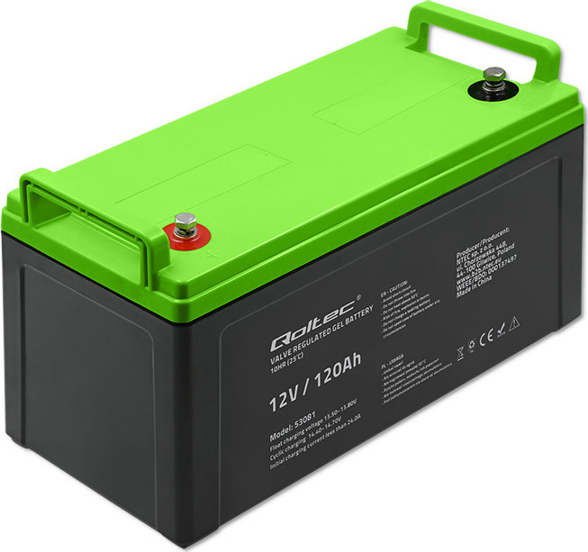 Qoltec Gélová batéria | 12V | 120Ah | 34.8 kg
