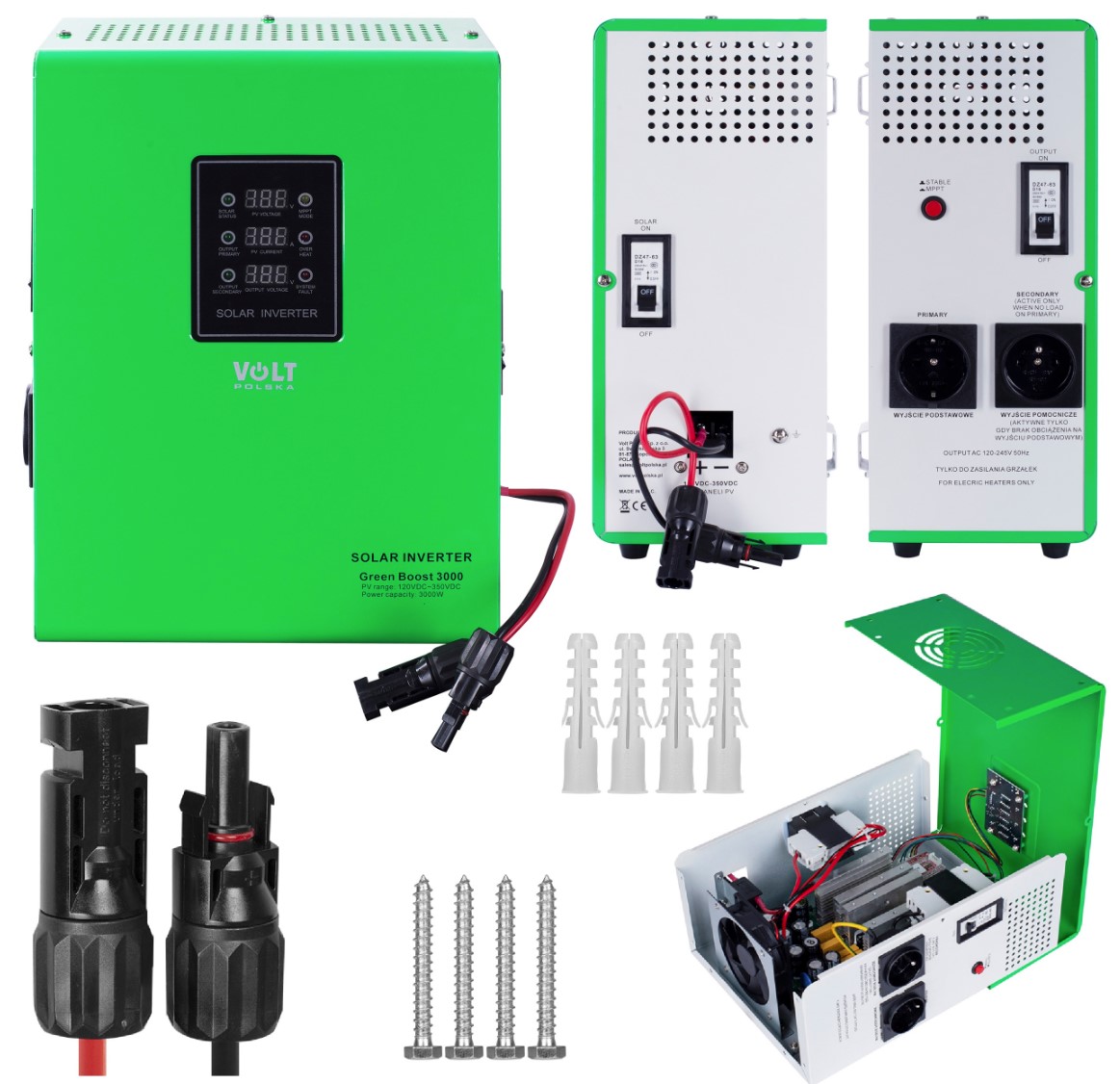 Solárny menič napätia na ohrev vody, kotol Green Boost MPPT-3000 3kW