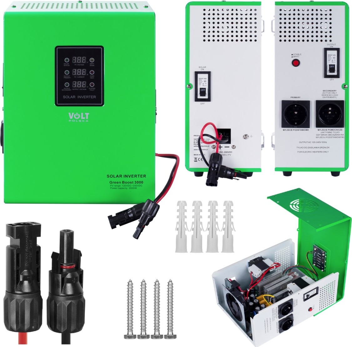 Solárny menič napätia na ohrev vody, kotol Green Boost MPPT-3000 3kW