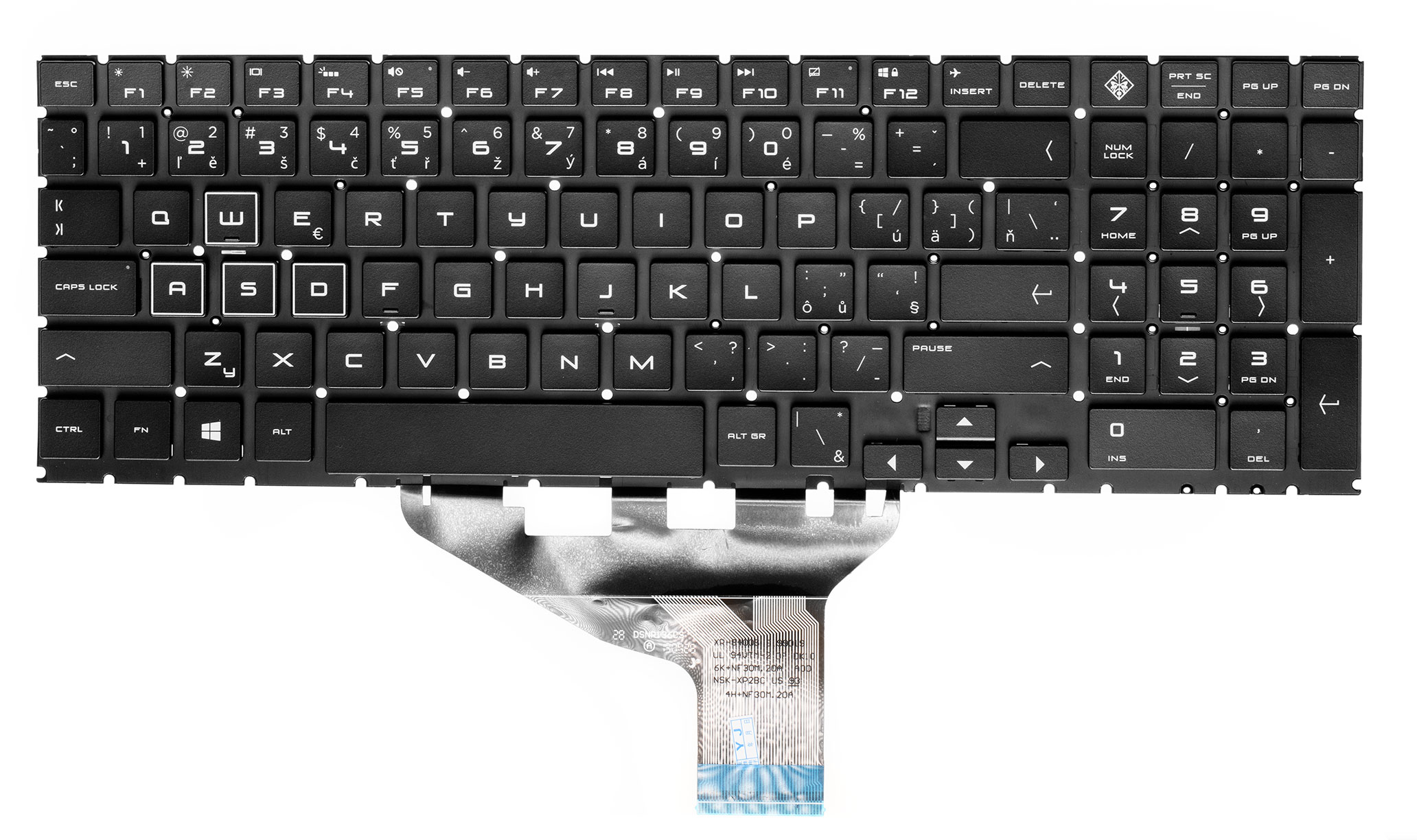 SK/CZ Klávesnica HP Omen 15-DC 15-DH podsvietená RGB Farba: Čierna, Podsvietenie: Áno