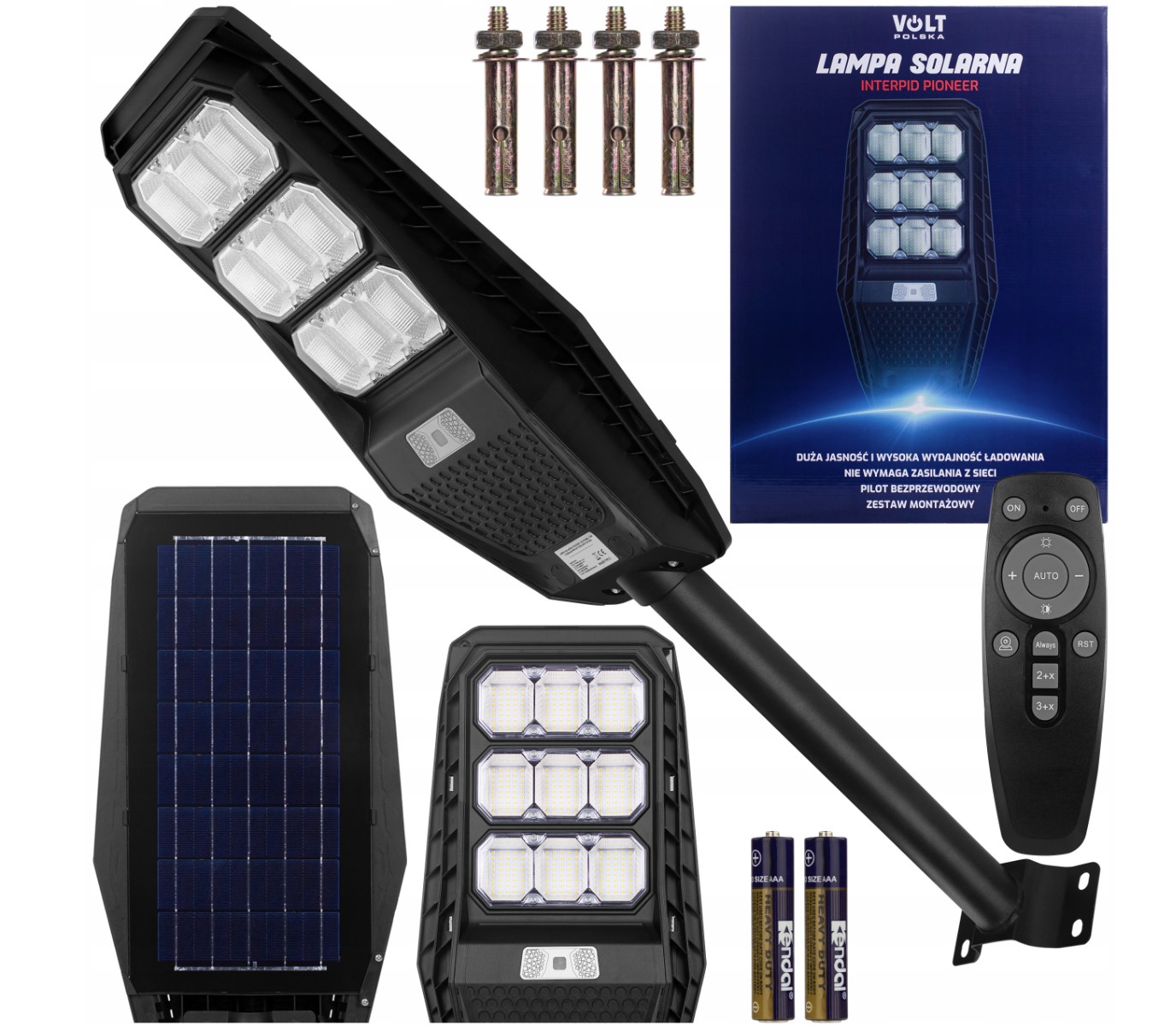 Varta LED solárna lampa 120W 12000mAh s pohybovým a súmrakovým senzorom, diaľkovým ovládaním a 10W panelom