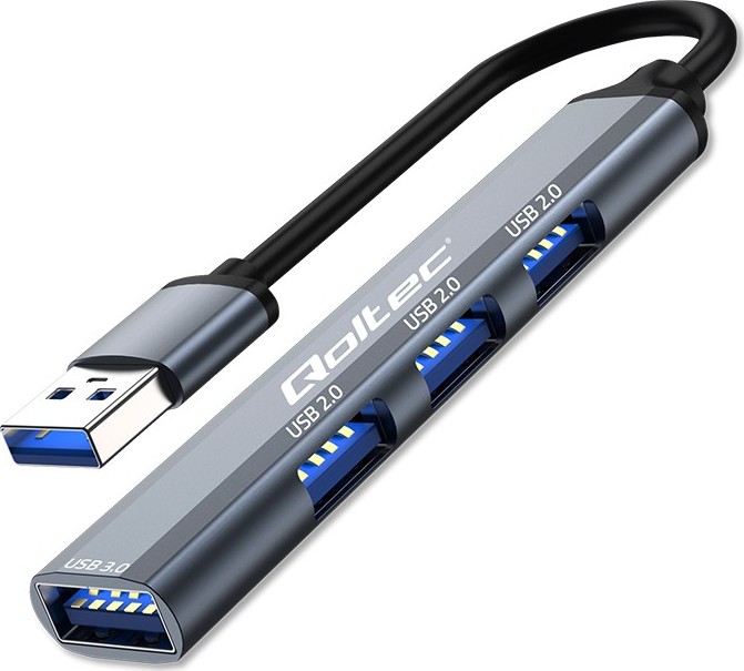 Qoltec Hub adaptér USB 3.0 4w1 | USB 3.0 | 3x USB 2.0