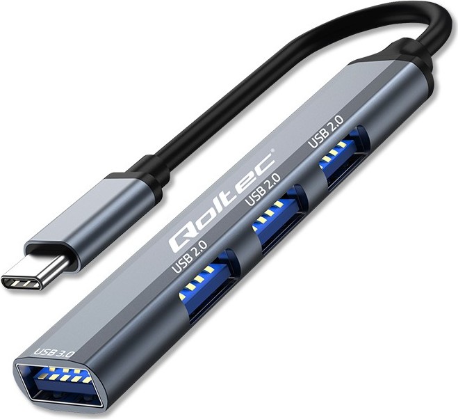 Qoltec Hub adaptér USB-C 3.1 4w1 | USB 3.0 | 3x USB 2.0