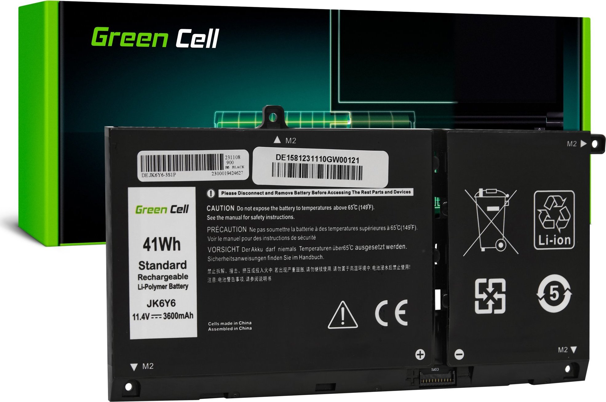 Batéria YRDD6 1VX1H pre Dell Latitude 3510 Inspiron 5501 5301 5505 5401 5402 5502