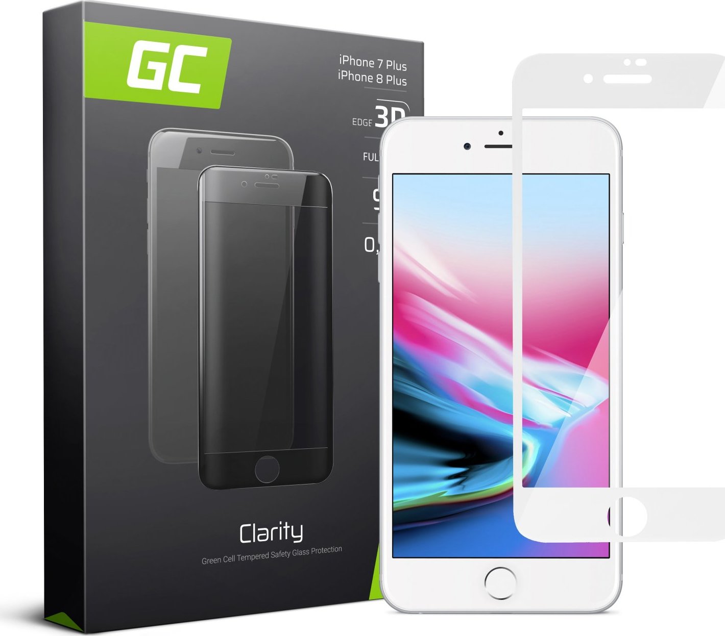 GREEN CELL Ochranné sklo GC Clarity na telefón Apple iPhone 7 Plus, 8 Plus - Biely