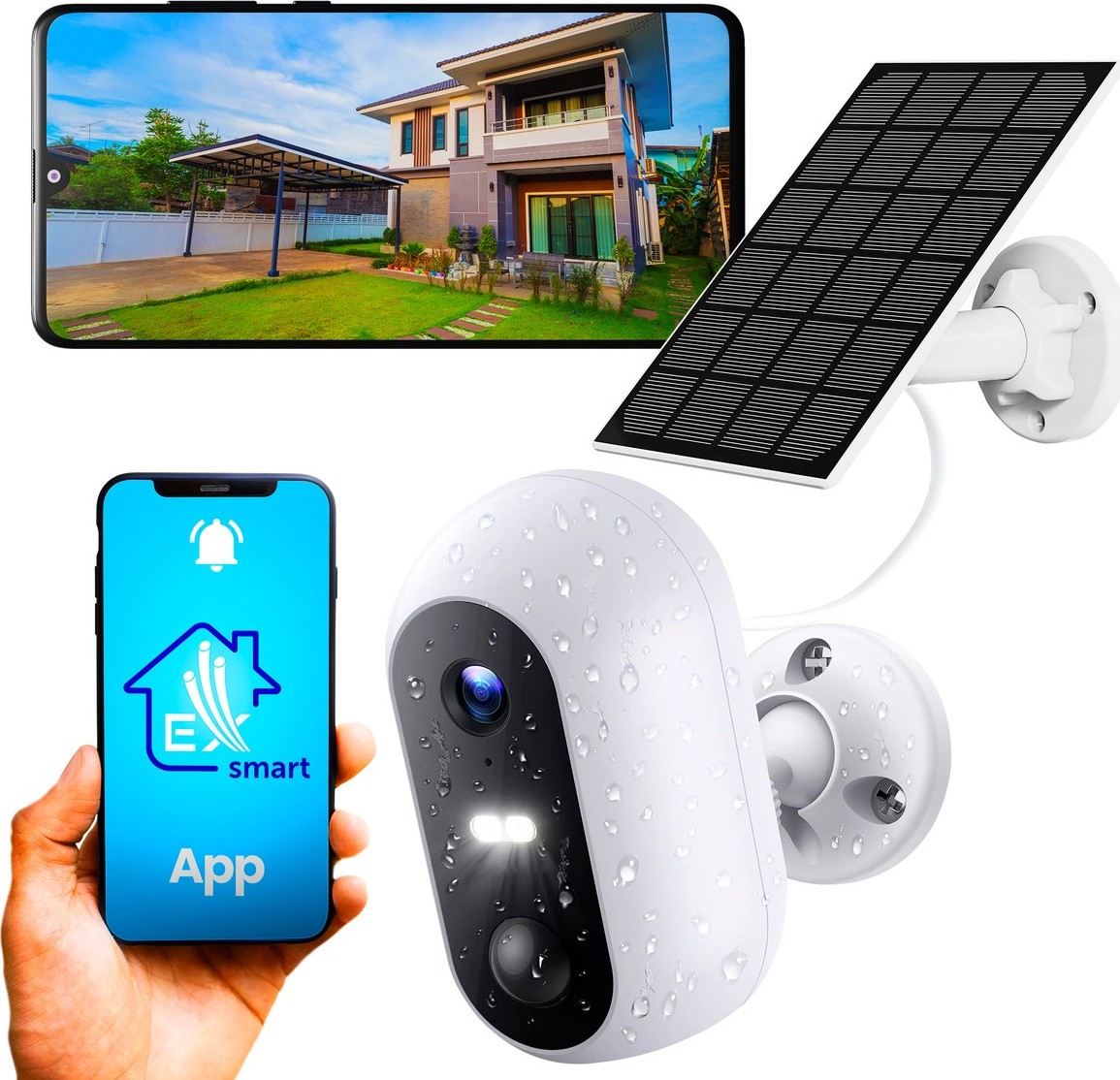 EXTRALINK Vonkajšia kamera so solárnym panelom | bezdrôtová | Full HD 1080p | Wi-Fi | 5200mAh batéria | IP54 | Smart Life SolarEye