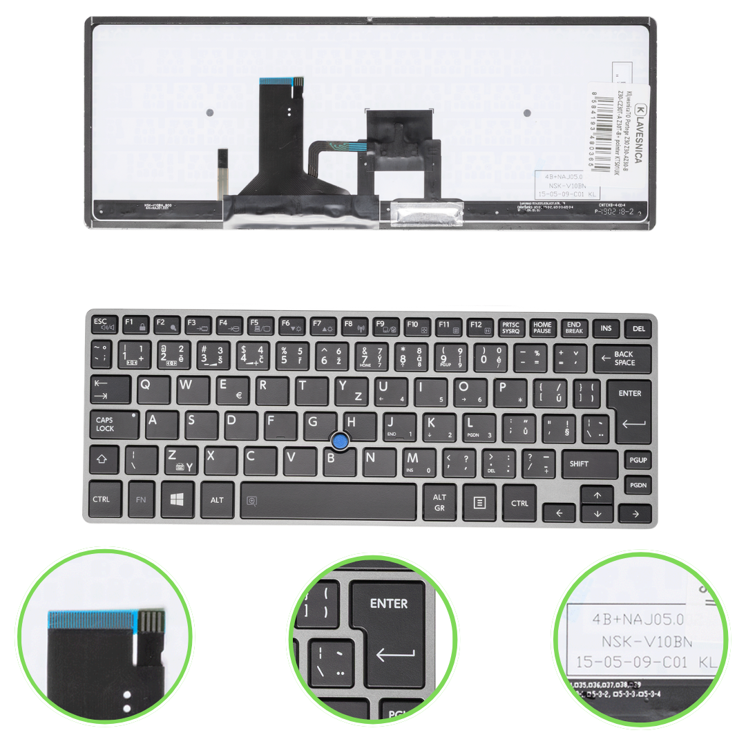 Klávesnica Toshiba Portege Z30 Z30-A Z30-B Z30-C Z30T-A Z30T-B + pointer