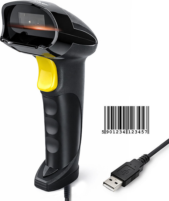 1D laserová čítačka čiarových kódov | USB | čierna