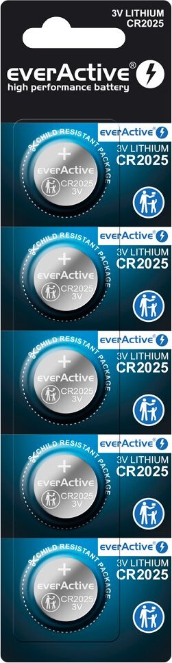 5 x CR2025 Lítiové batérie everActive