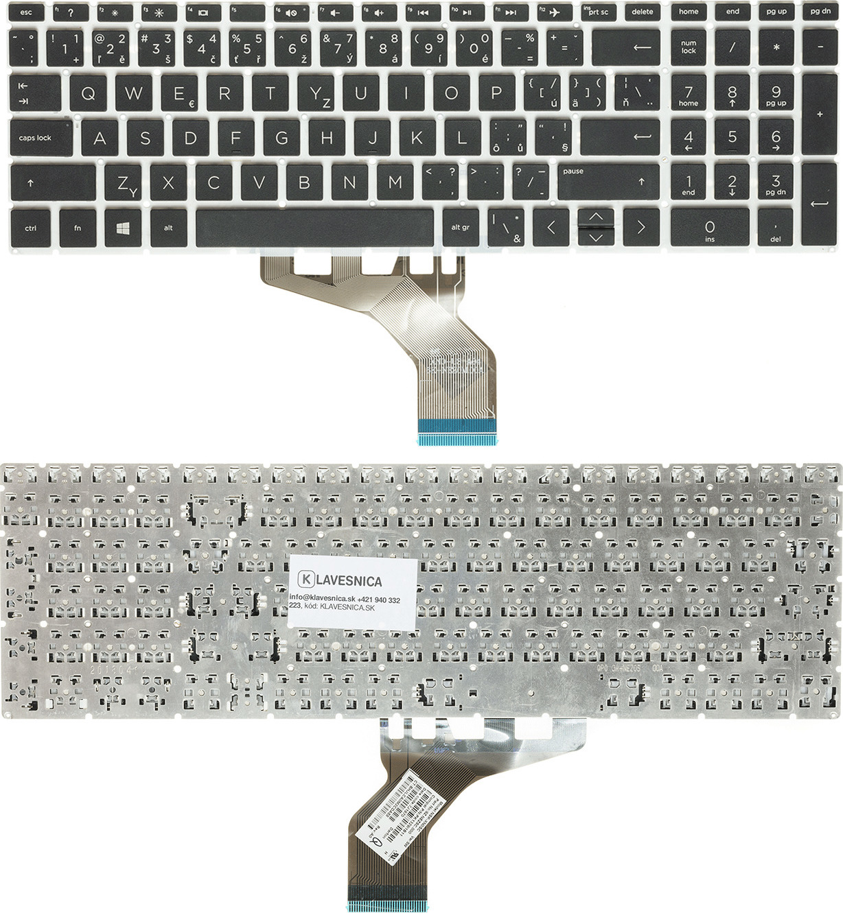 SK/CZ klávesnica HP 256 G8, HP 250 G9, HP 255 G9, HP 256 G9