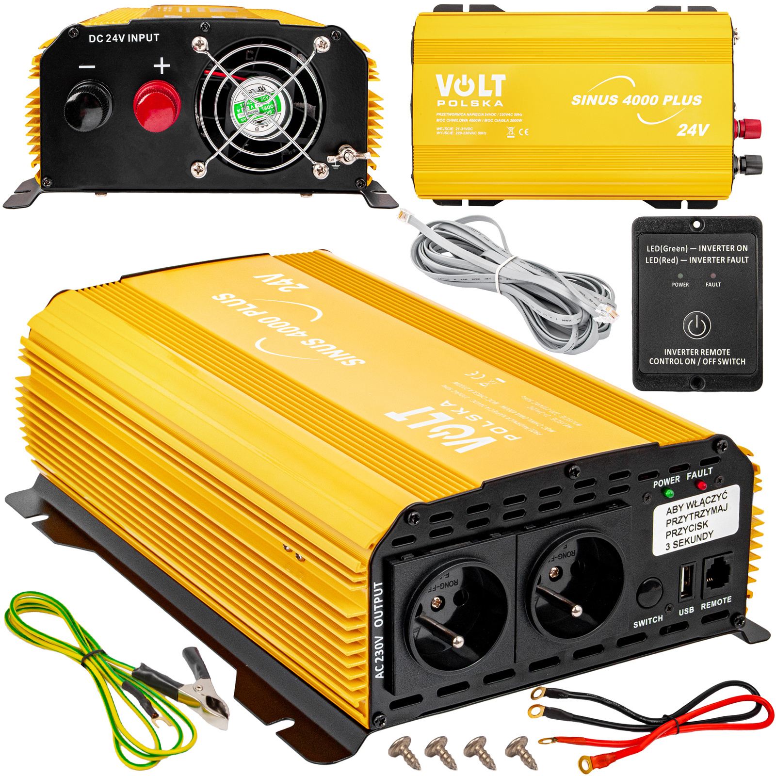 2000/4000W Menič napätia pre obytný automobil, karaván SINUS PLUS 4000 24/230V