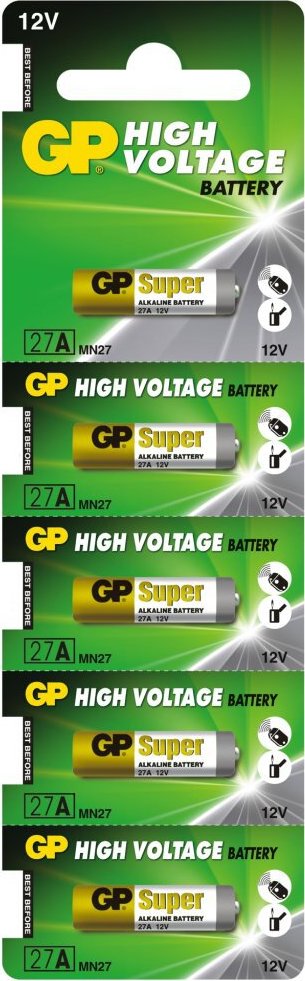 5 x GP A27 12V autobatéria do diaľkového ovládania