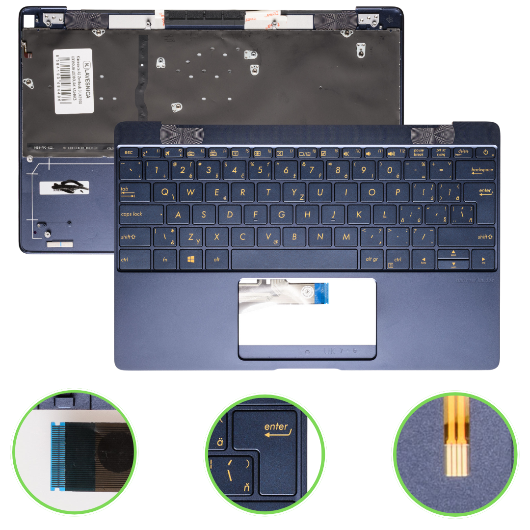 Palmrest SK/CZ Klávesnica Asus ZenBook 3 UX390U UX390UA UX390UAK