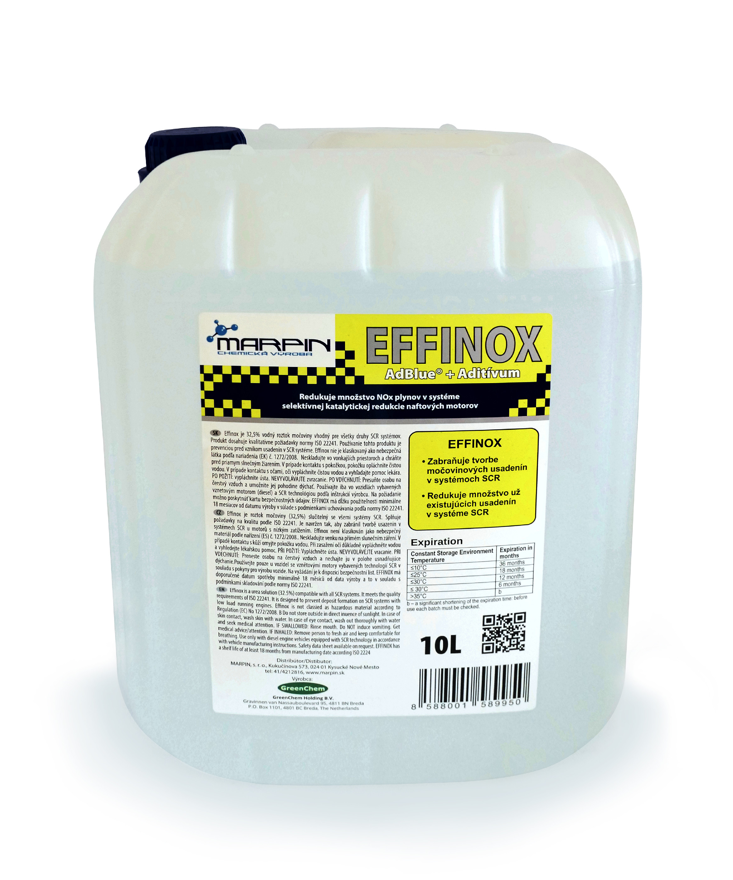 Marpin AdBlue EFFINOX 10 l s aditívom – riešenie pre SCR systémy dieselových motorov