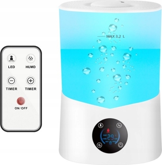 VOLT Parný zvlhčovač vzduchu Breeze Comfort 3,2L | Diaľkové ovládanie, aromaterapia, 40 m²  Tichý prevádzka, 3 režimy rýchlosti, 12h časovač