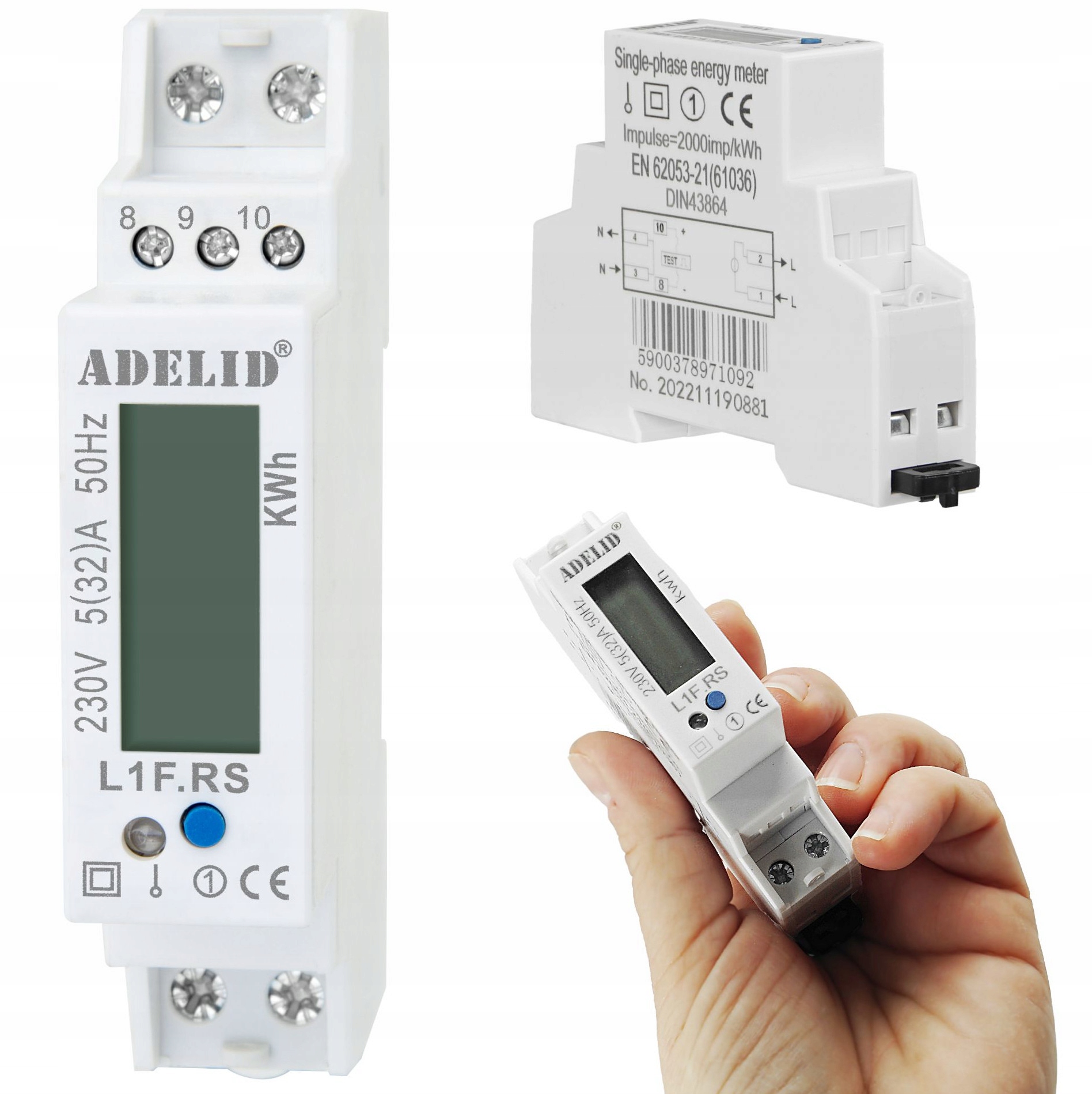 Jednofázový elektromer s funkciou resetovania a LCD