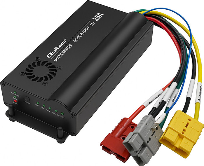 Automatická nabíjačka Qoltec DC-DC 12V s MPPT regulátorom | 25A | LiFePO4 AGM GÉLOVÁ STD