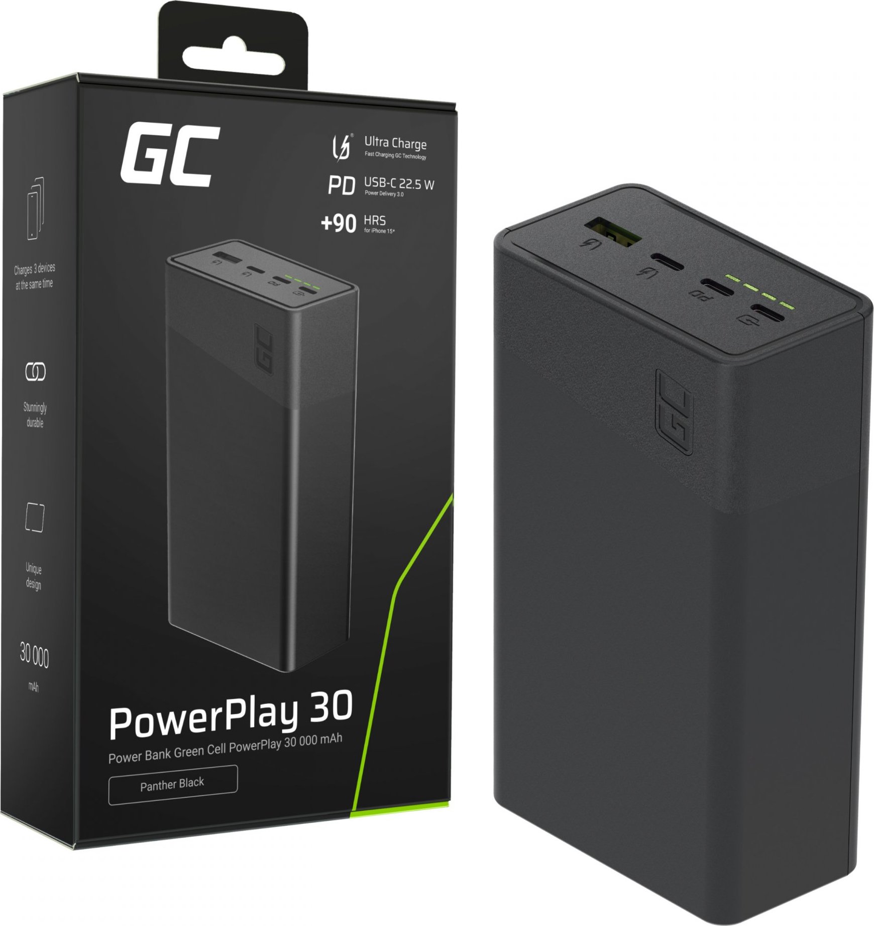 Powerbanka PowerPlay 30 | 30 000 mAh | 22.5W |4 porty