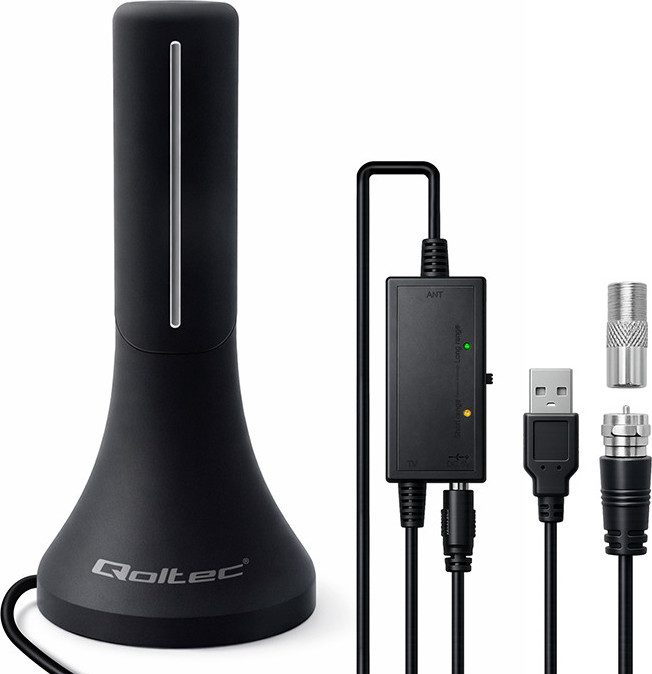 Vnútorná  TV anténa DVB-T/T2 | zosilňovač signálu | 4K | vysoký zisk 32dBi | 360º | 4m kábel