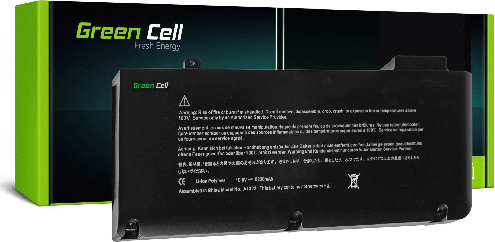 GREEN CELL Batéria do notebooku Apple Macbook Pro 13\' A1322 A1278 11.1V