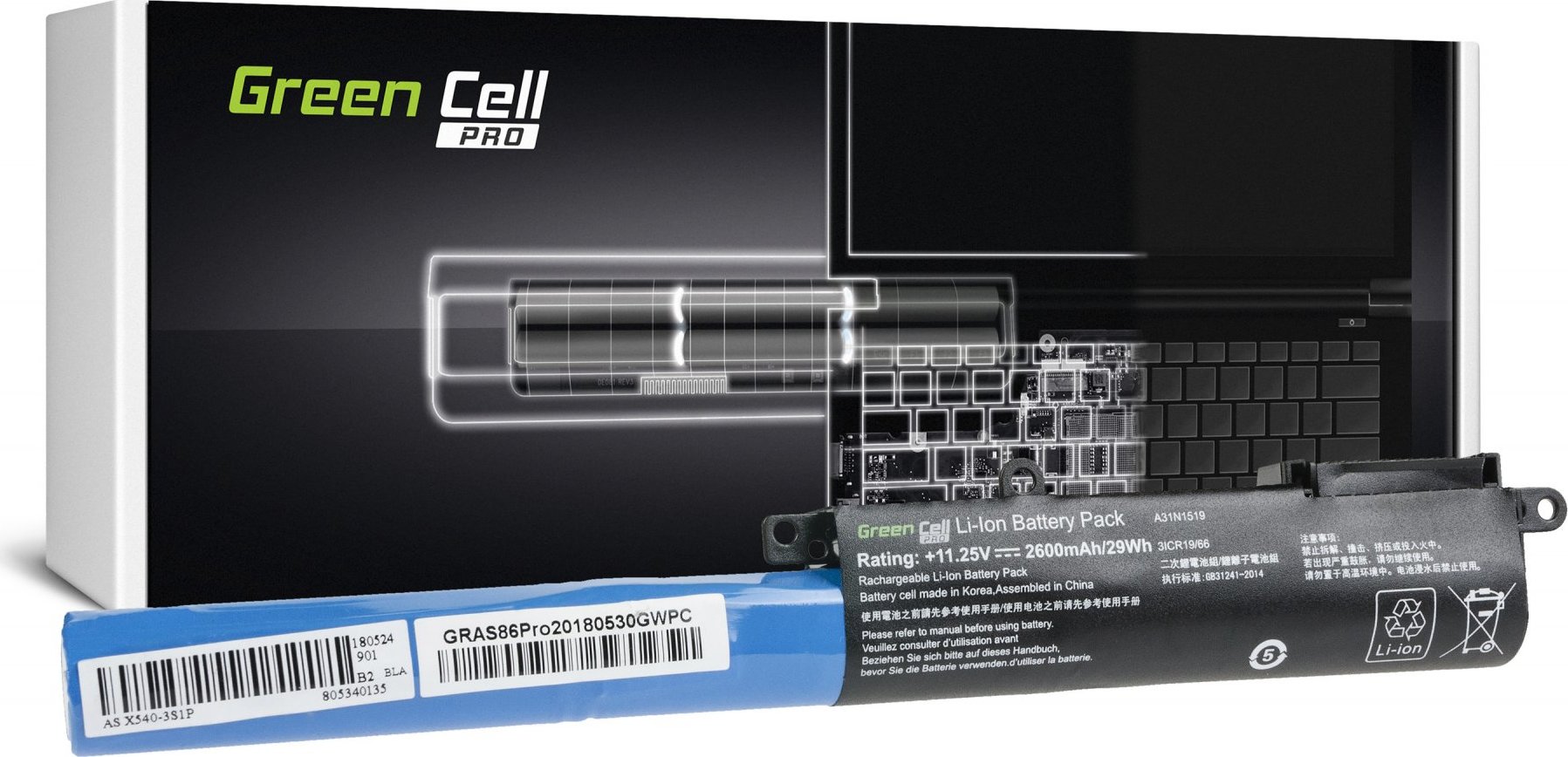 Batéria do notebooku A31N1519 pre Asus X540YA, Asus A540, Asus A540L, Asus A540LA
