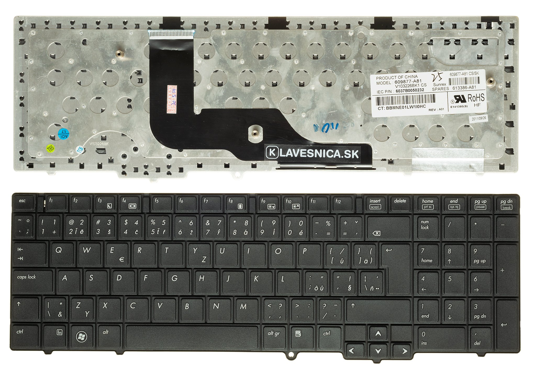 Emeru SK/CZ klávesnica  HP ProBook 6540B 6545B 6550B 6555B