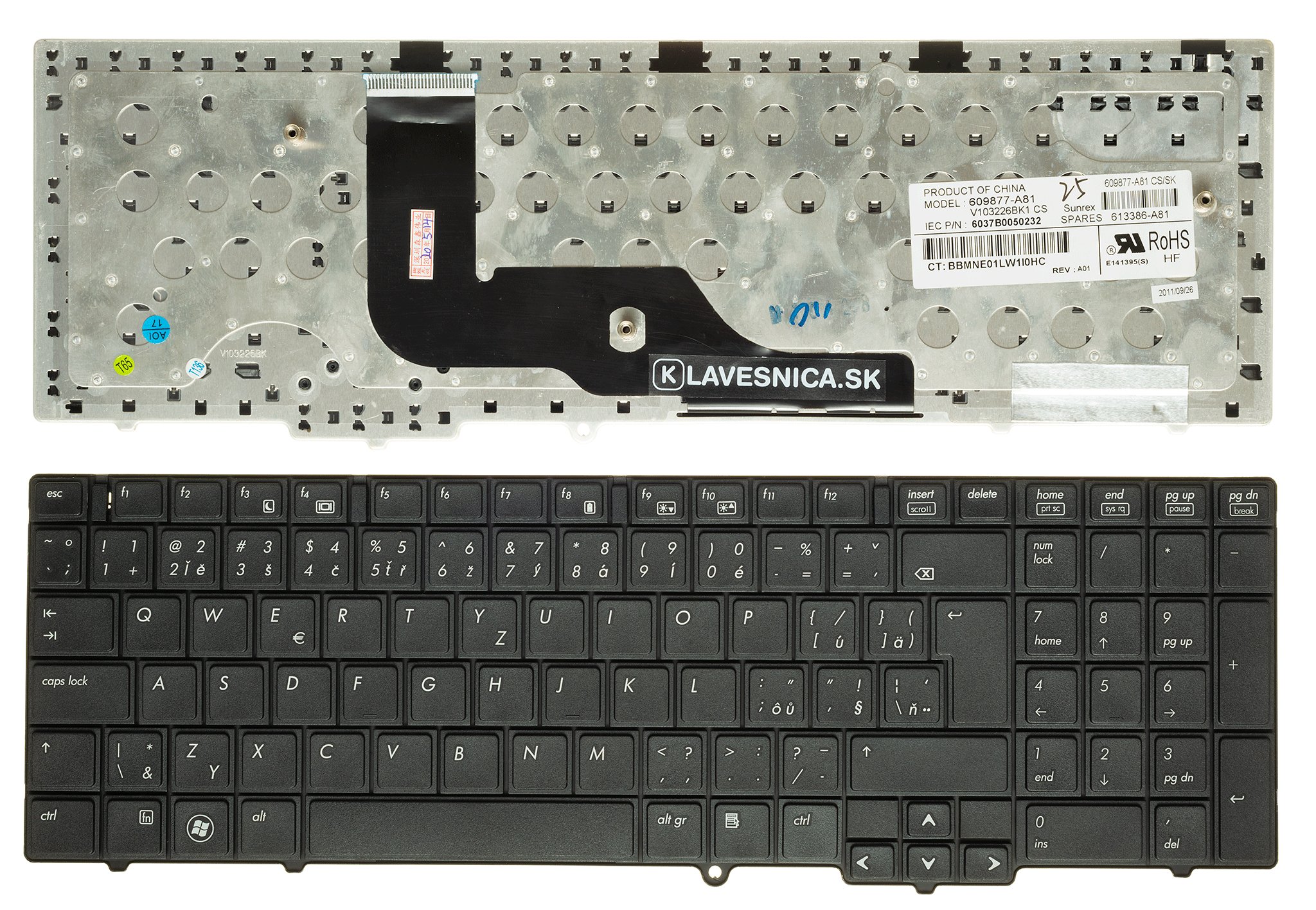 SK/CZ klávesnica  HP ProBook 6540B 6545B 6550B 6555B