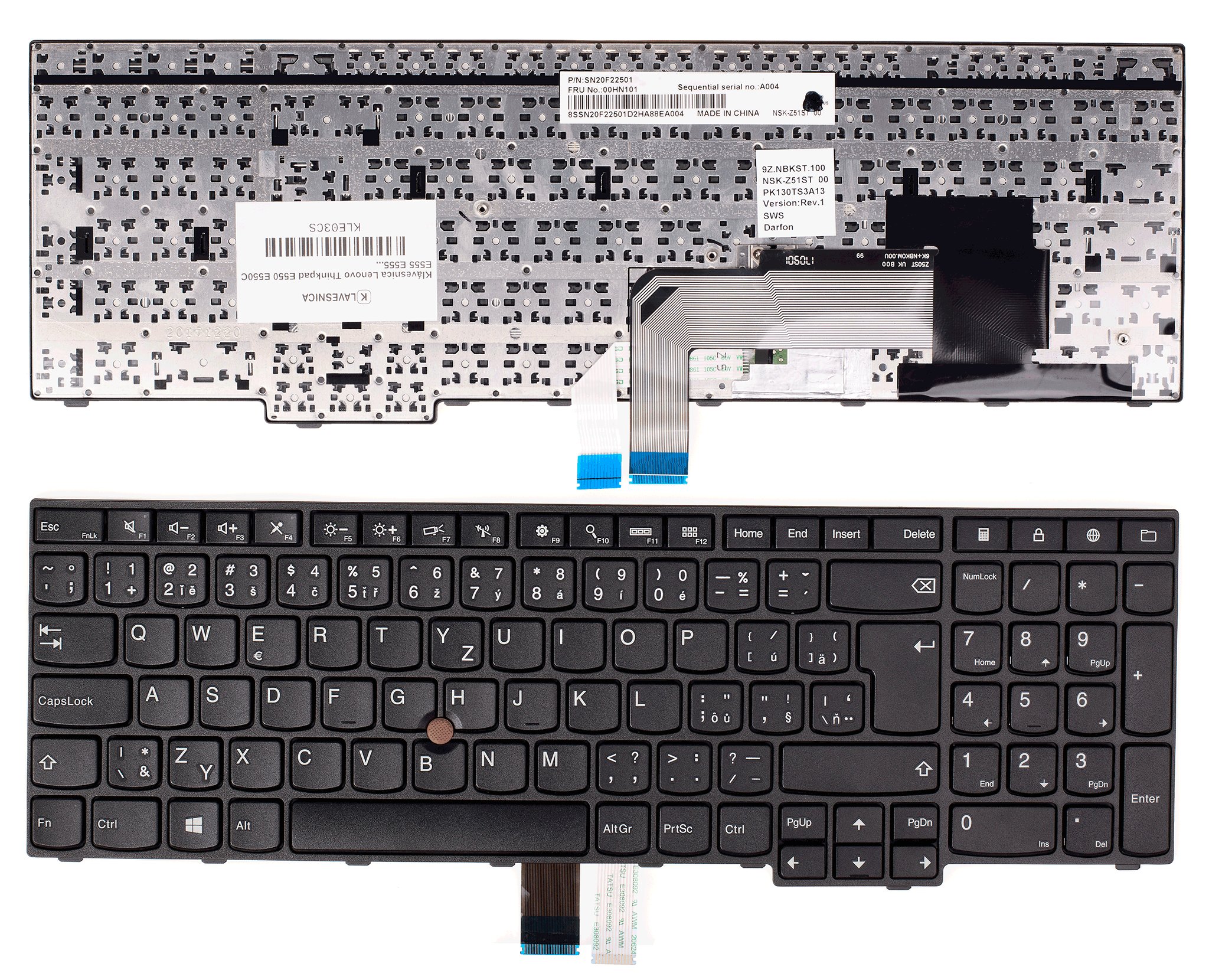 Emeru SK/CZ klávesnica Lenovo Thinkpad E550 E550C E555 E555C E560 Rozloženie znakov: SK/CZ, Farba: Čierna