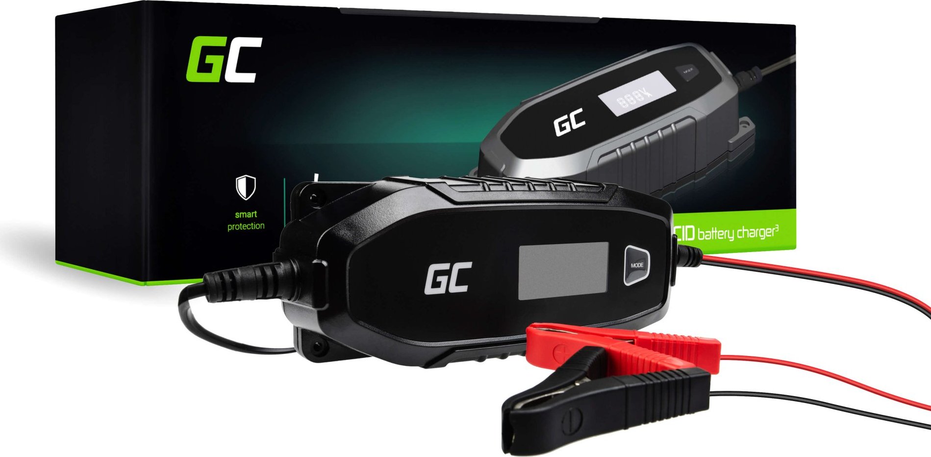 Automatická nabíjačka, usmerňovač Green Cell pre akumulátor 6V / 12V (4A) s funkciou inteligentnej diagnostiky