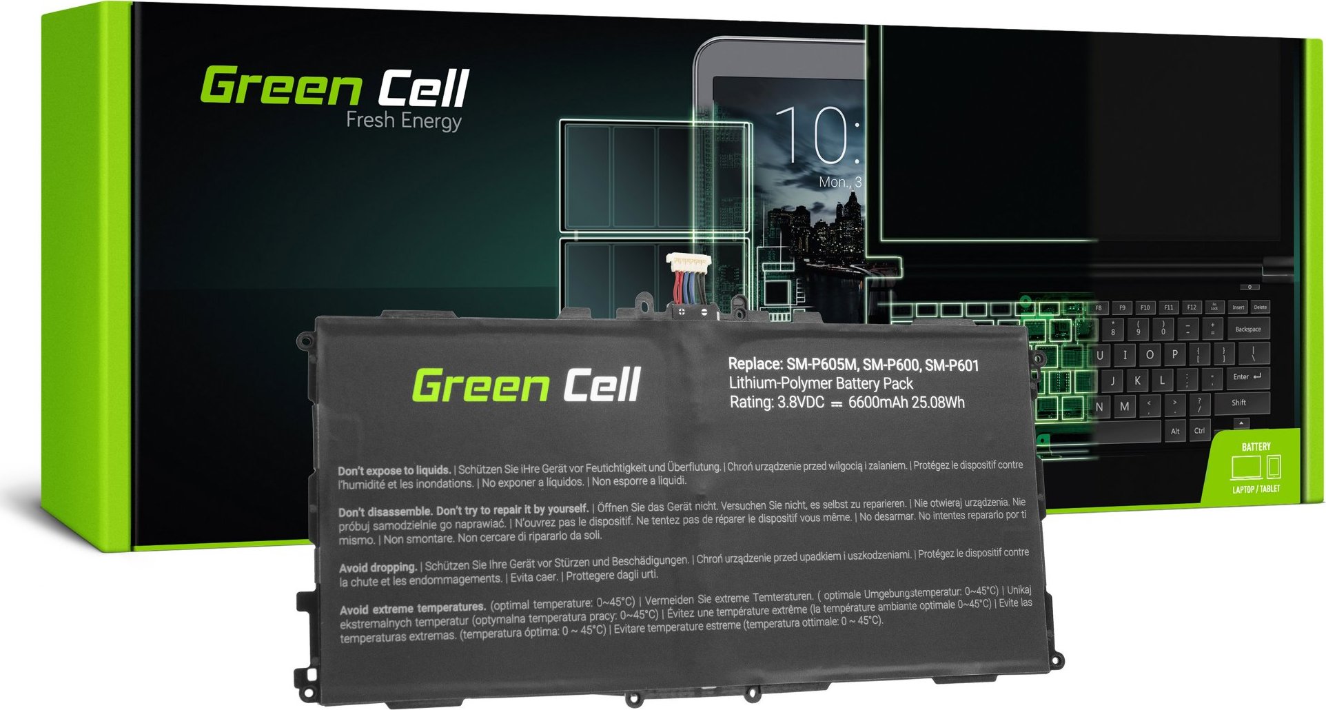 Batéria Green Cell T8220E do Samsung Galaxy Note 10.1 SM-P600 SM-P601 SM-P605