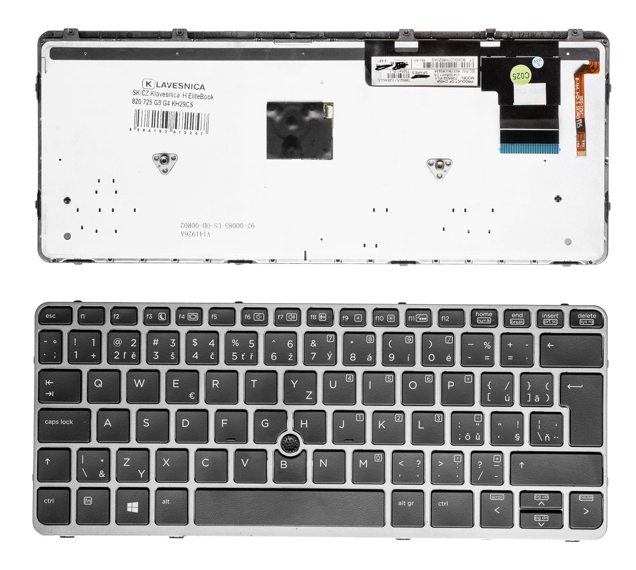 SK/CZ klávesnica HP Elitebook  820 G1 820 G2 725 G2 podsvietená