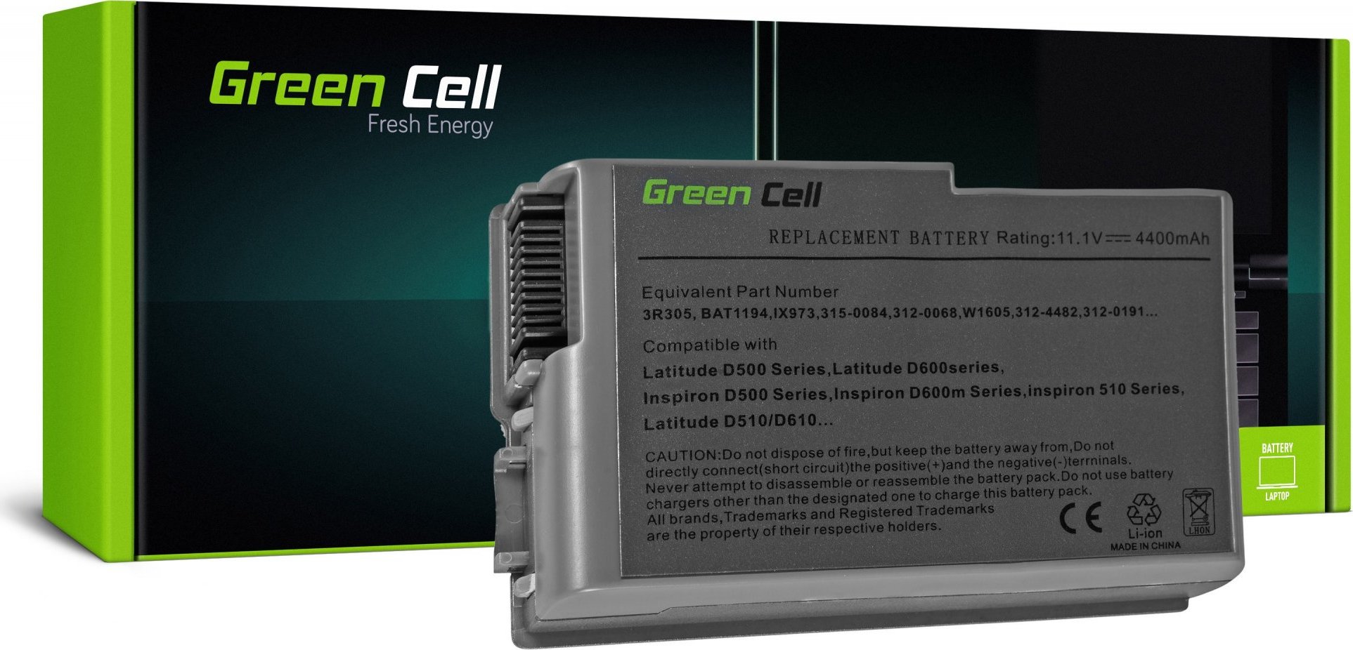 GREEN CELL Batéria do notebooku Dell Latitude D500 D510 D520 D600 D610 M20 1X793